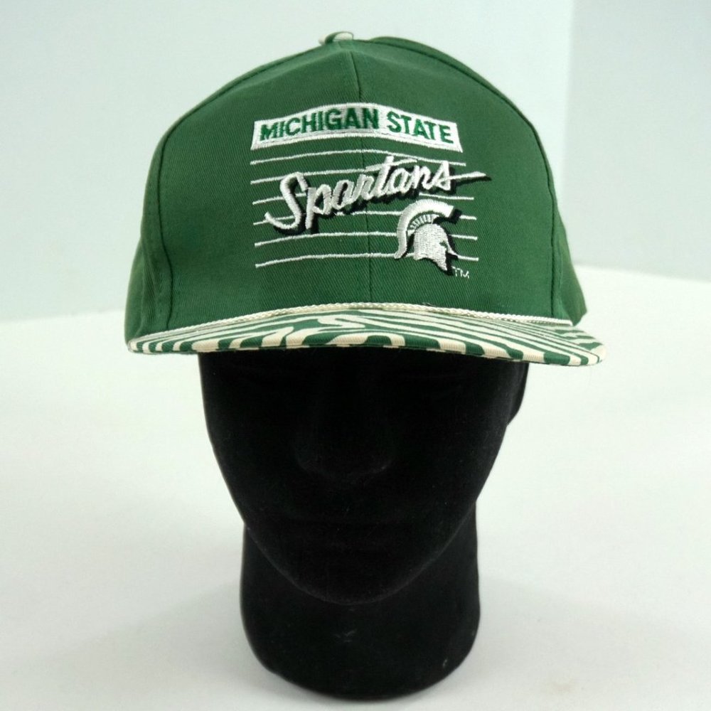 Vintage Michigan State Spartans Front Row OSFM Adjustable Rope Snapback Hat Cap